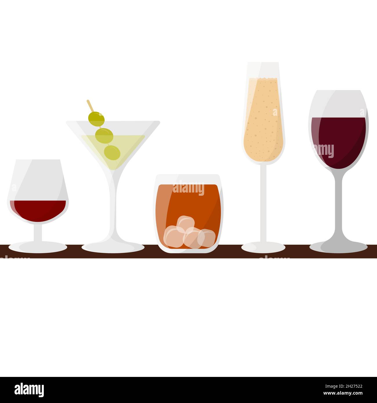 Types Wine Glasses Banner Educational Labeled Stock Vector (Royalty Free)  1827142580