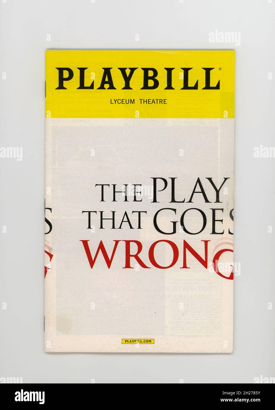 'The Play that Goes Wrong' Broadway Theatere Playbill, NYC Stock Photo