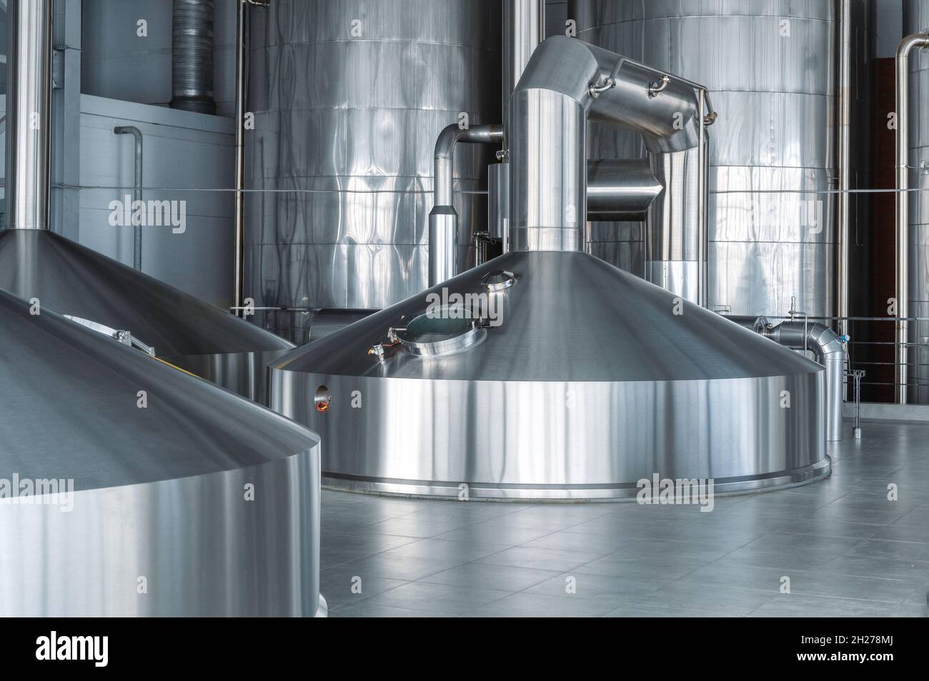 Large steel barrel for beer fermentation brewing Stock Photo Alamy