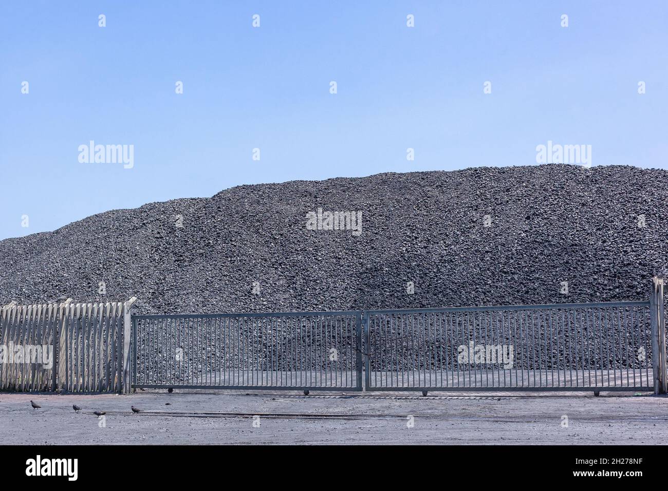Coal raw material for power energy stack in yard Stock Photo Alamy