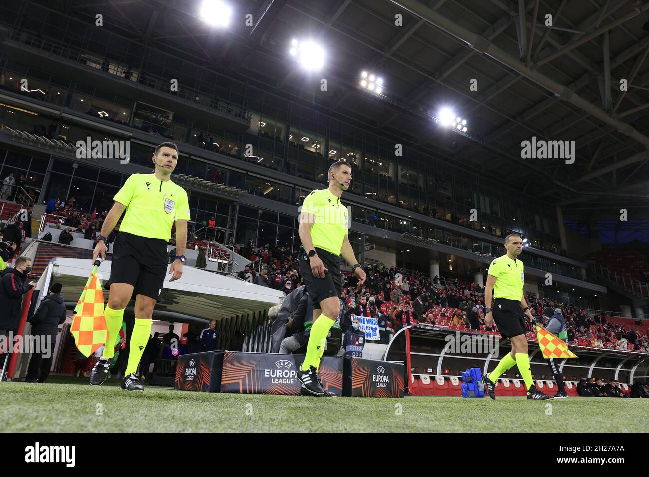 MOSCOW, RUSSIA, OCTOBER 20, 2021. The 2021/22 UEFA Europa League. Football  match between Spartak (Moscow) vs Leicester City (Leicester, England) at  Otkritie Arena in Moscow. Leicester von 3:4.Photo by Stupnikov Alexander/FC  Spartak