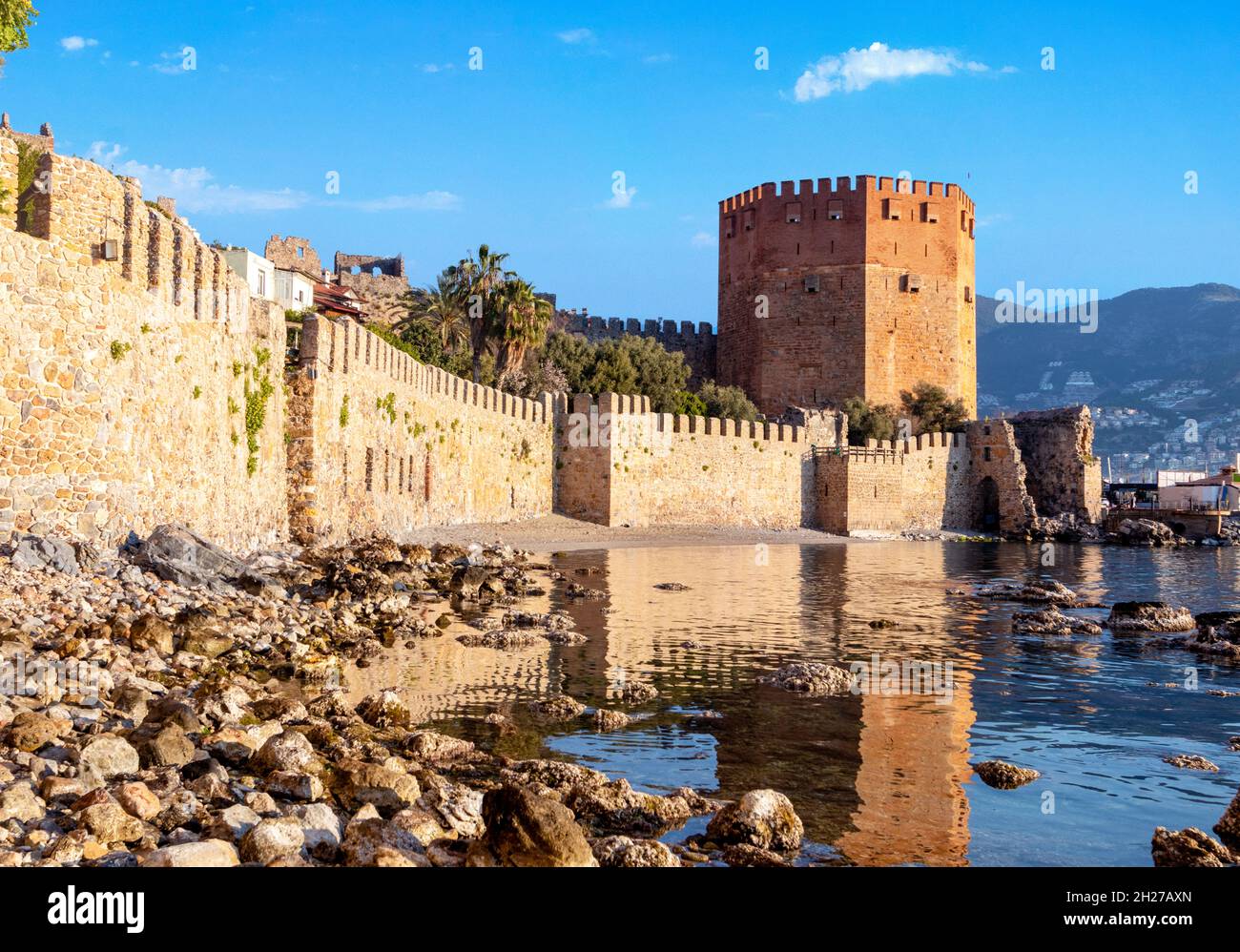 Close up photo of Red Tower which locally known as Kizil Kule in Alanya,  Antalya, Turkey Stock Photo - Alamy