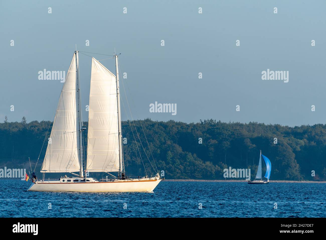Sailboats on the Baltic Sea near Eckernförde, Germany Stock Photo