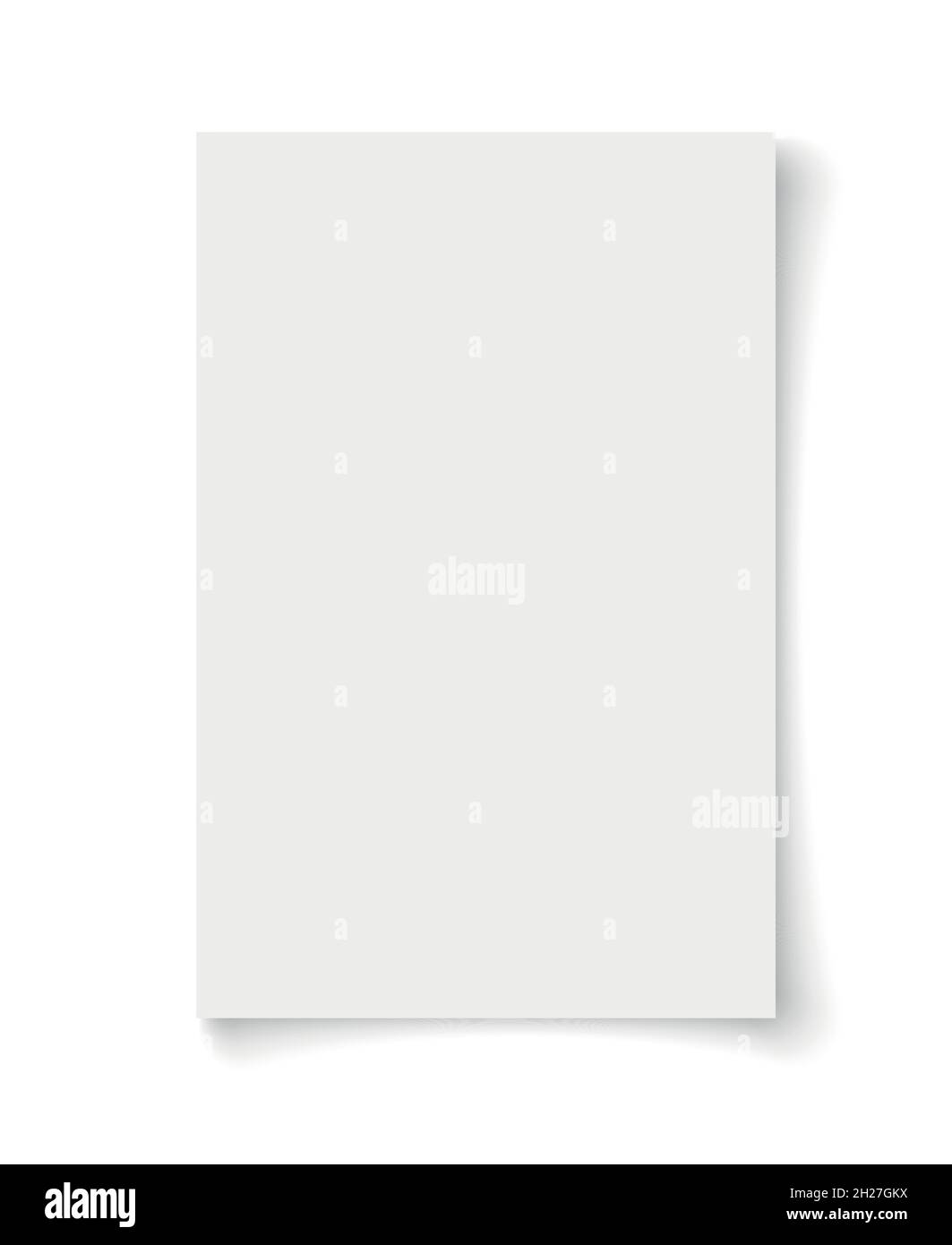 Vector drawing. White realistic A4 size sheet paper Stock Vector Image