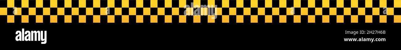 Yellow black checkered stripe. Cab or taxi pattern. Stock Vector