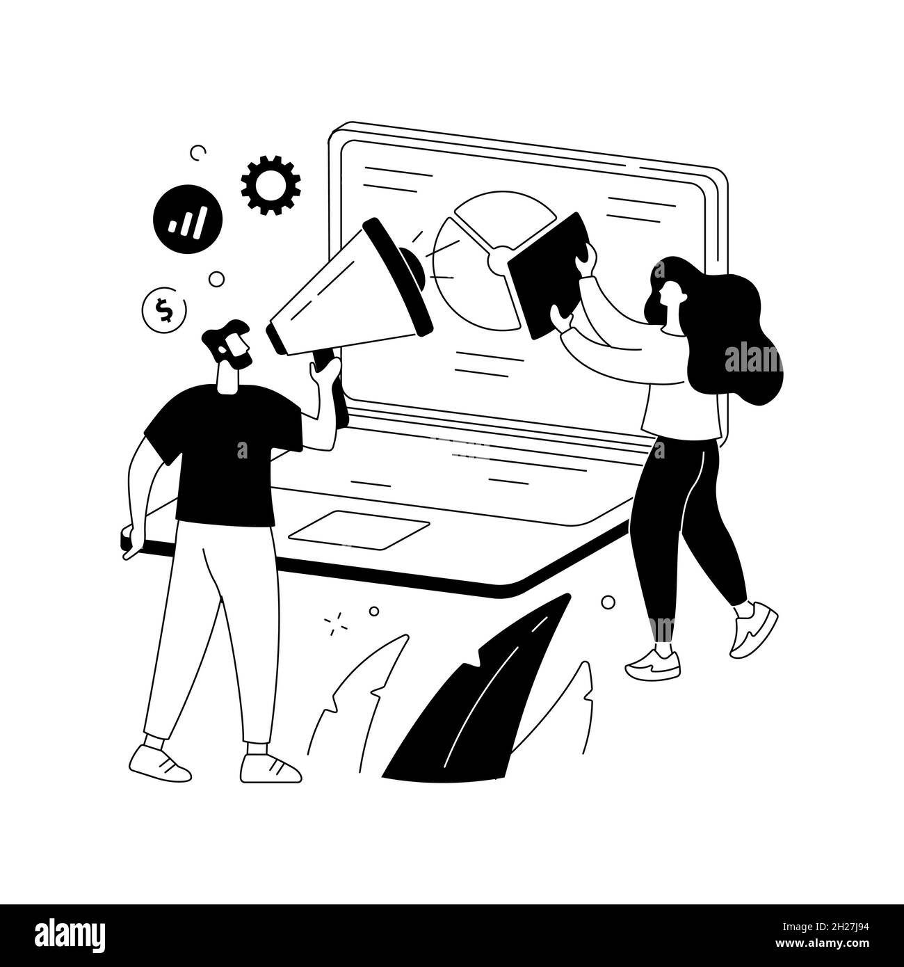 Digital marketing strategy abstract concept vector illustration Stock ...