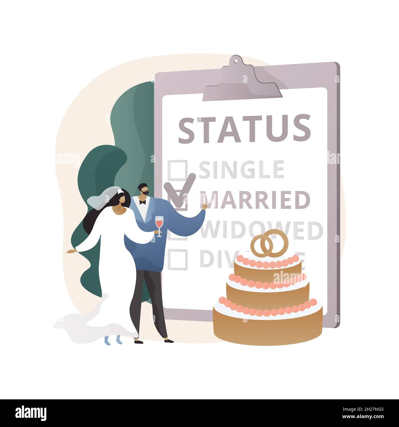 Marital status abstract concept vector illustration Stock Vector Image