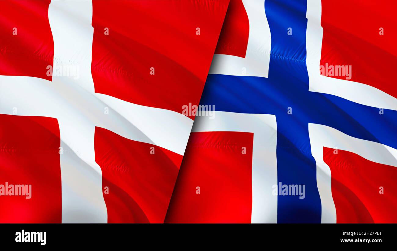 Denmark And Norway Flags 3d Waving Flag Design Norway Denmark Flag Picture Wallpaper Denmark Vs Norway Image 3d Rendering Denmark Norway Relatio Stock Photo Alamy