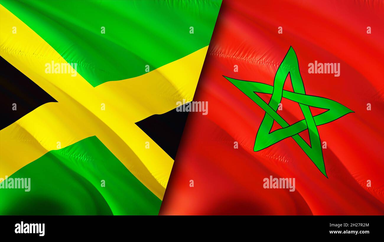 jamaica-and-morocco-flags-3d-waving-flag-design-jamaica-morocco-flag