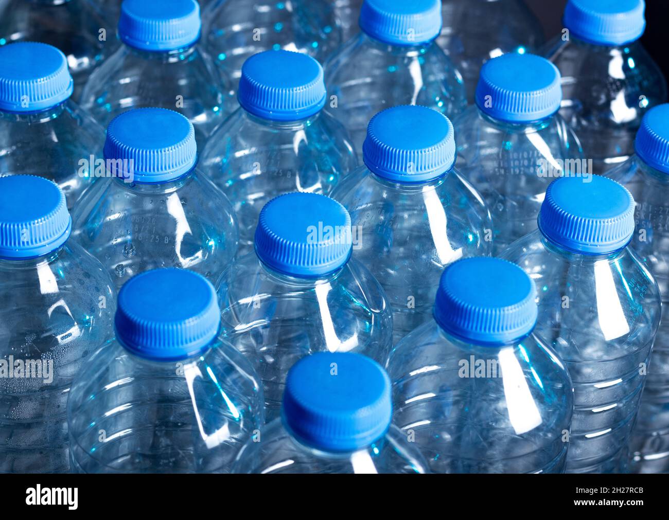 Close up photo of plastic bottles . Waste management concept. Stock Photo
