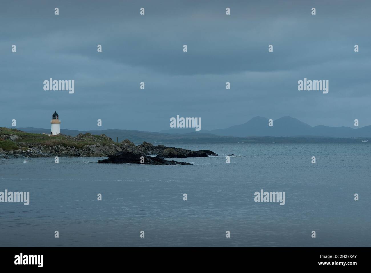 Lighthouse at Port Charlotte Islay Scotland Stock Photo