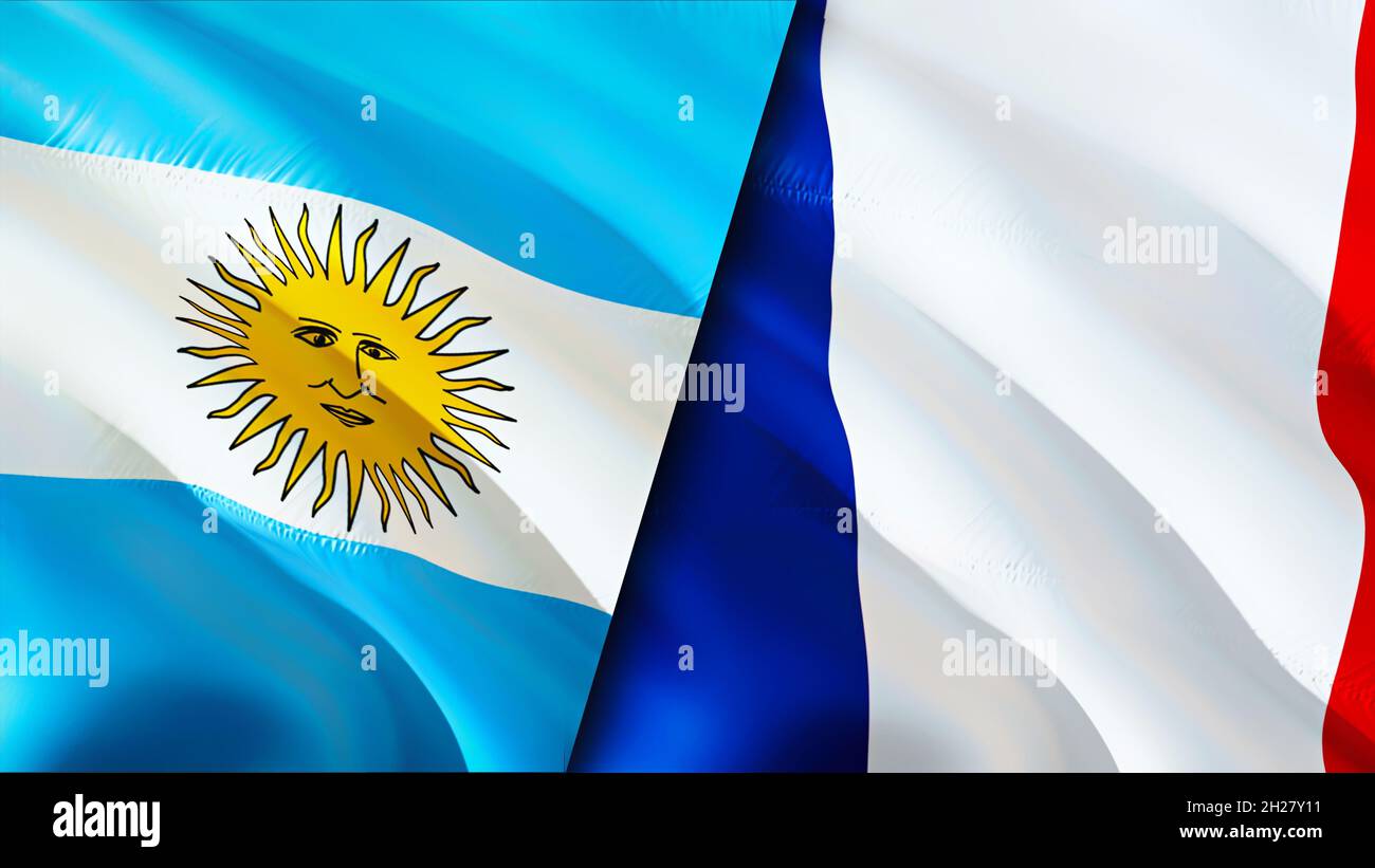 Argentina and France flags. 3D Waving flag design. Argentina France flag,  picture, wallpaper. Argentina vs France image,3D rendering. Argentina  France Stock Photo - Alamy