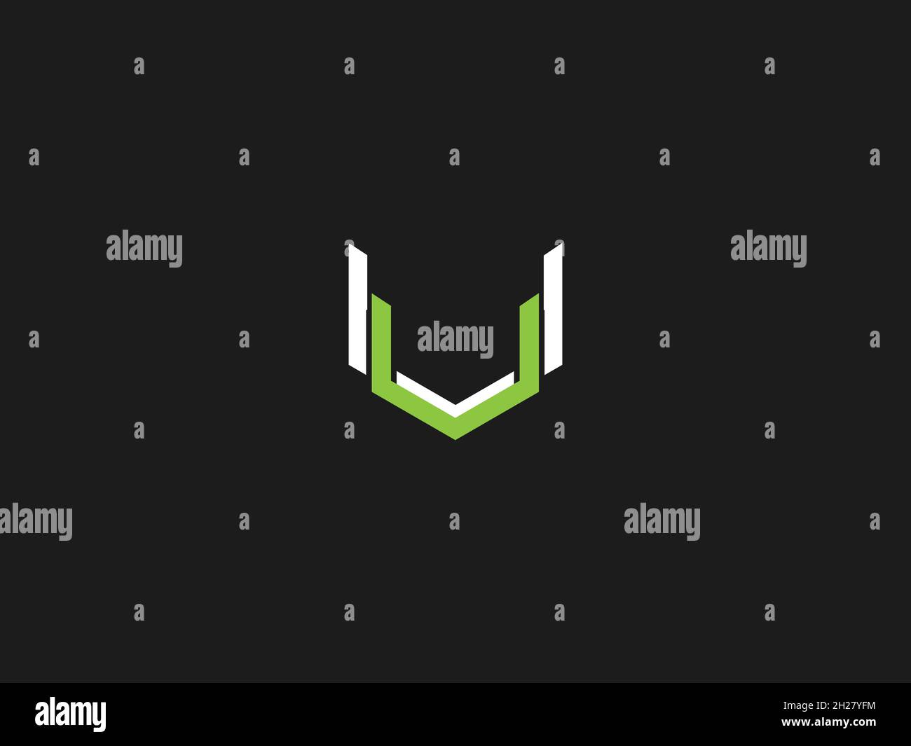LETTERS VV LOGO DESIGN WITH NEGATIVE SPACE EFFECT FOR ILLUSTRATION USE Stock Vector