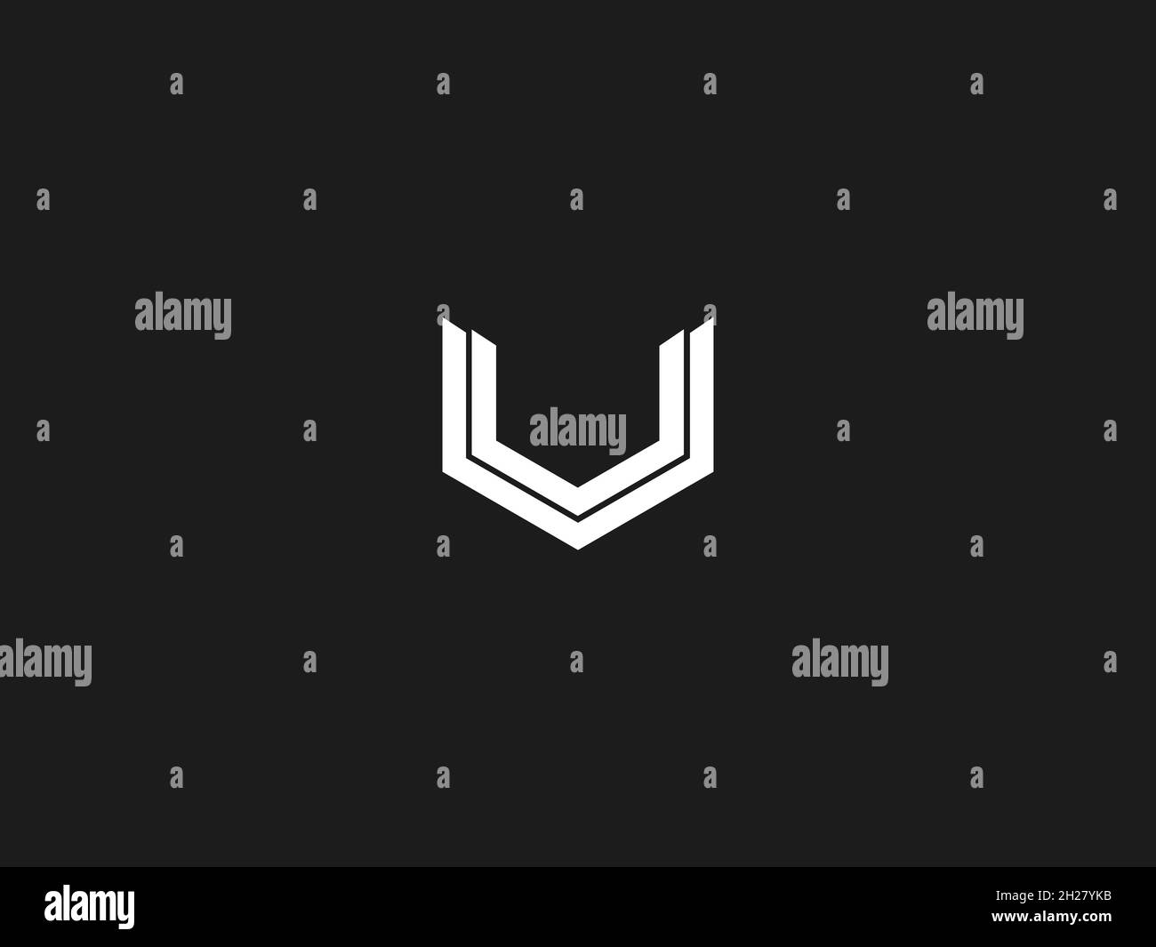 LETTERS VV LOGO DESIGN WITH NEGATIVE SPACE EFFECT FOR ILLUSTRATION USE Stock Vector