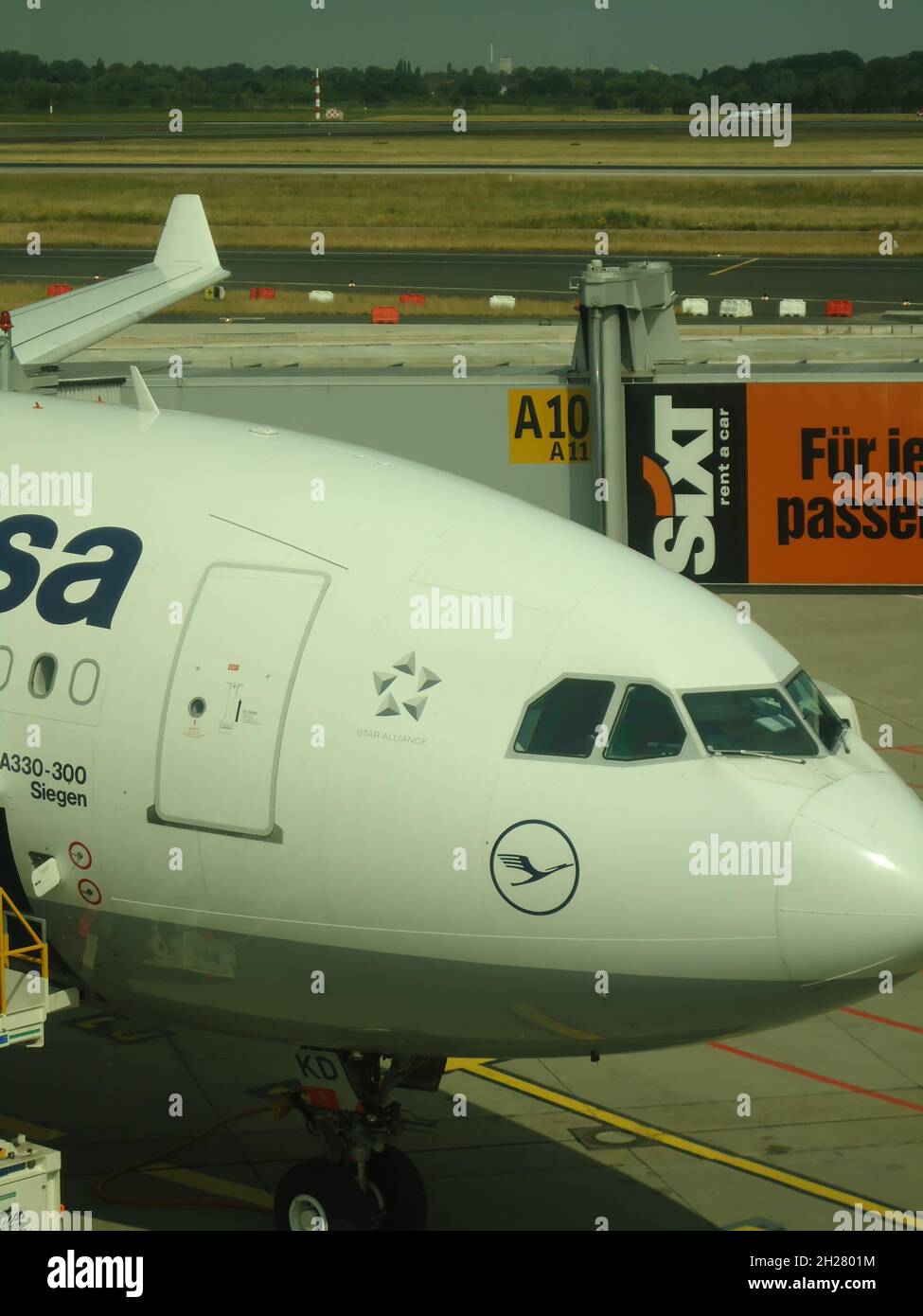 Lufthansa A330 at Airport Düsseldorf Stock Photo