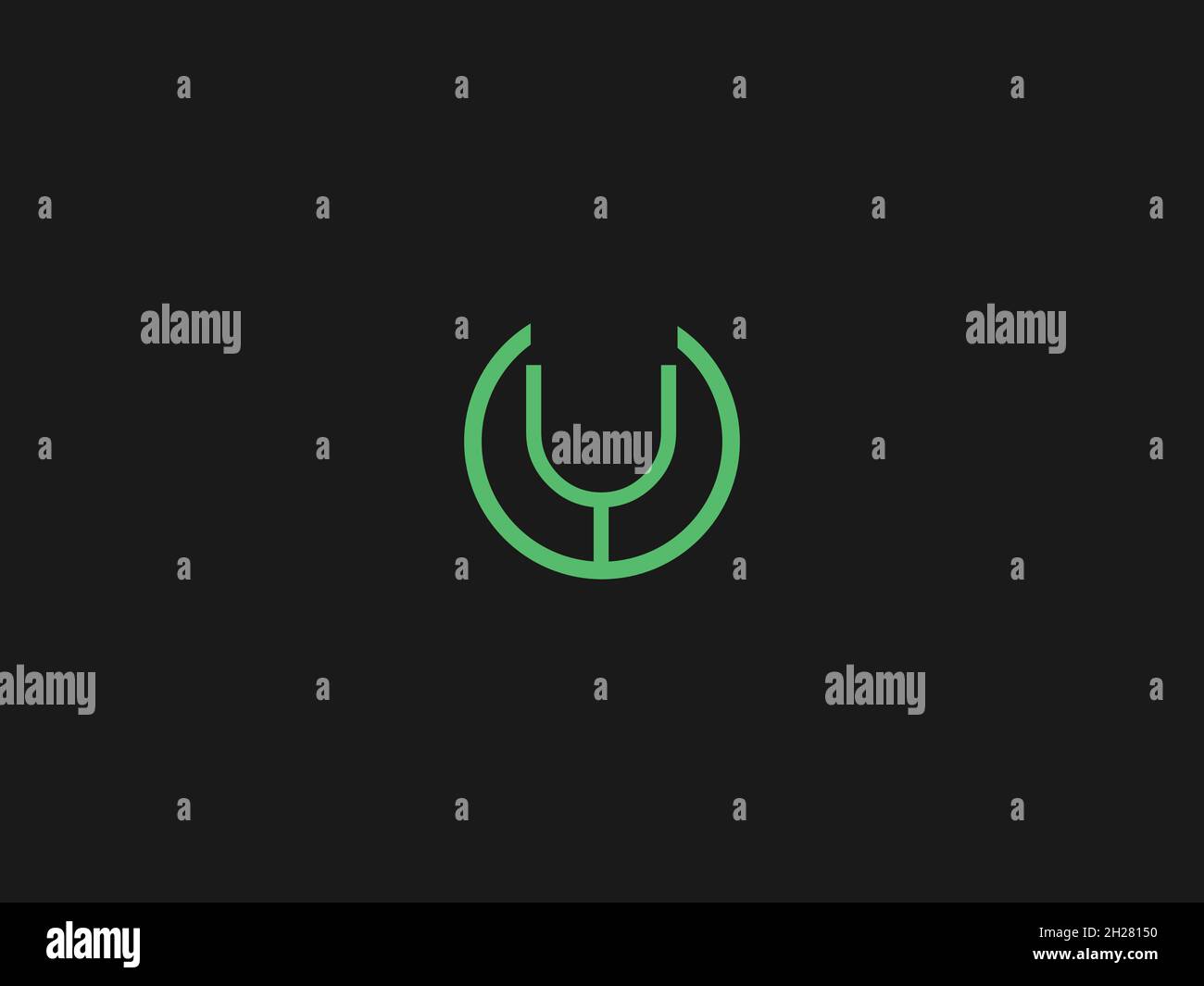 LETTERS UY LOGO DESIGN WITH NEGATIVE SPACE EFFECT FOR ILLUSTRATION USE Stock Vector