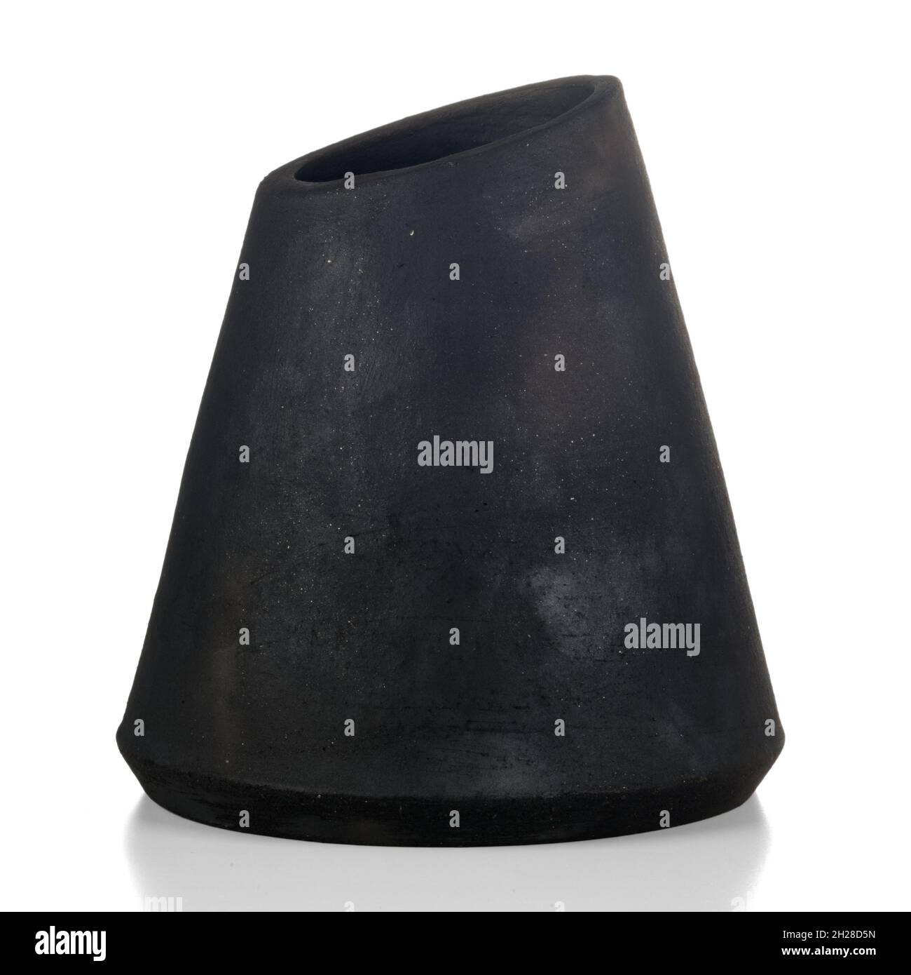 Modern design black ceramic vase isolated on white background Stock ...
