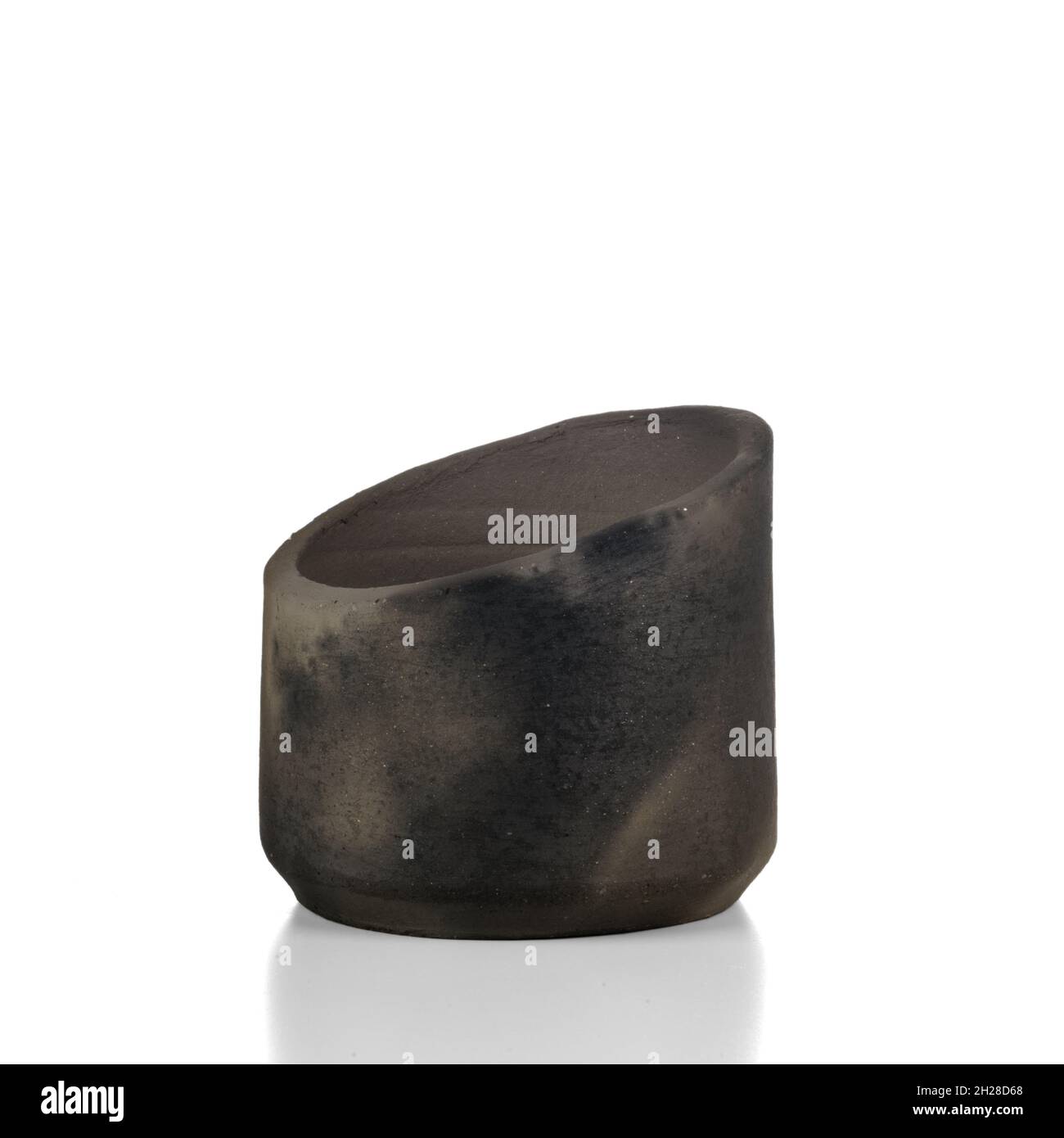 Modern design black ceramic vase isolated on white background Stock ...