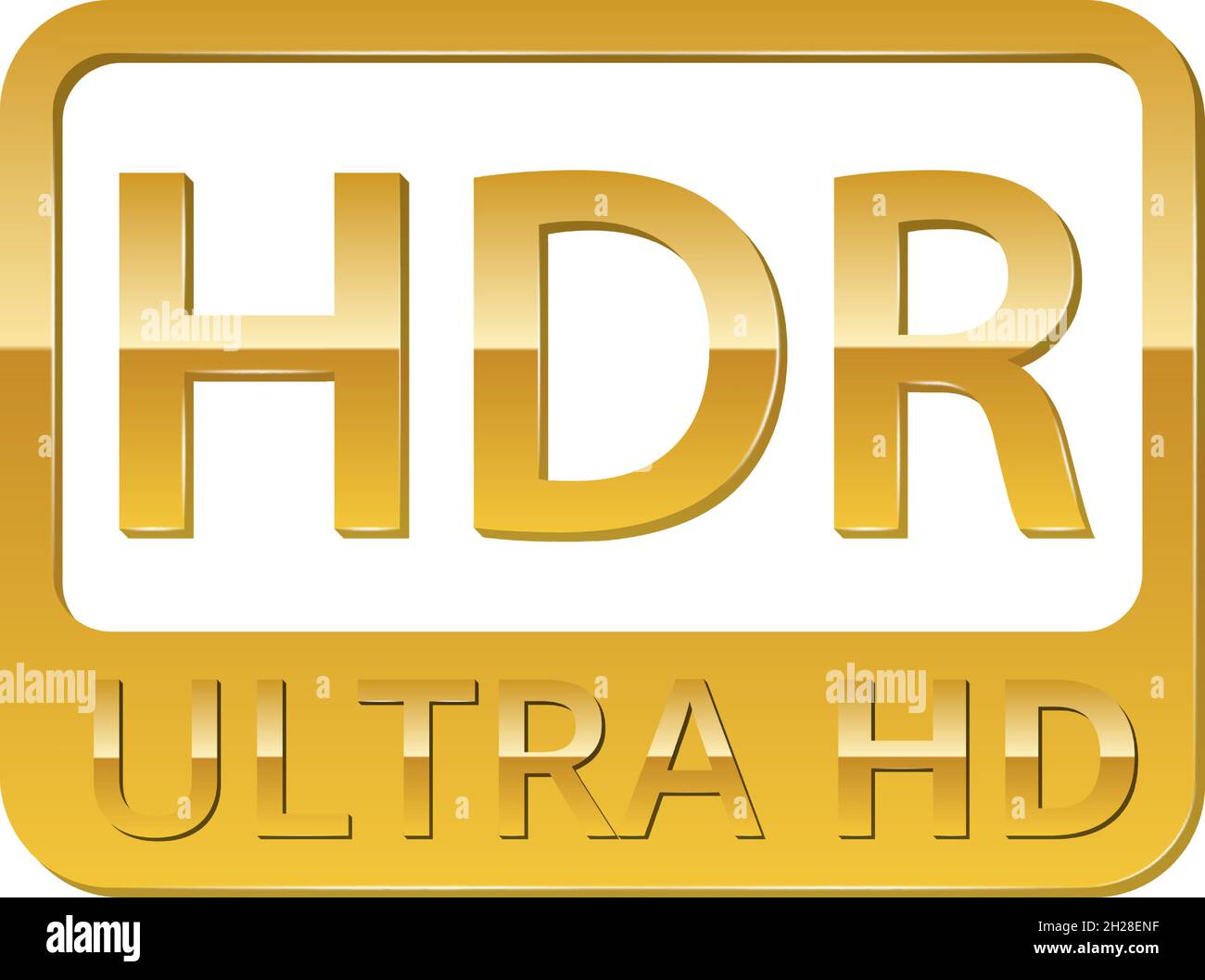 HDR Icon, High Dynamic Range Ultra HD 4K symbol label Stock Vector