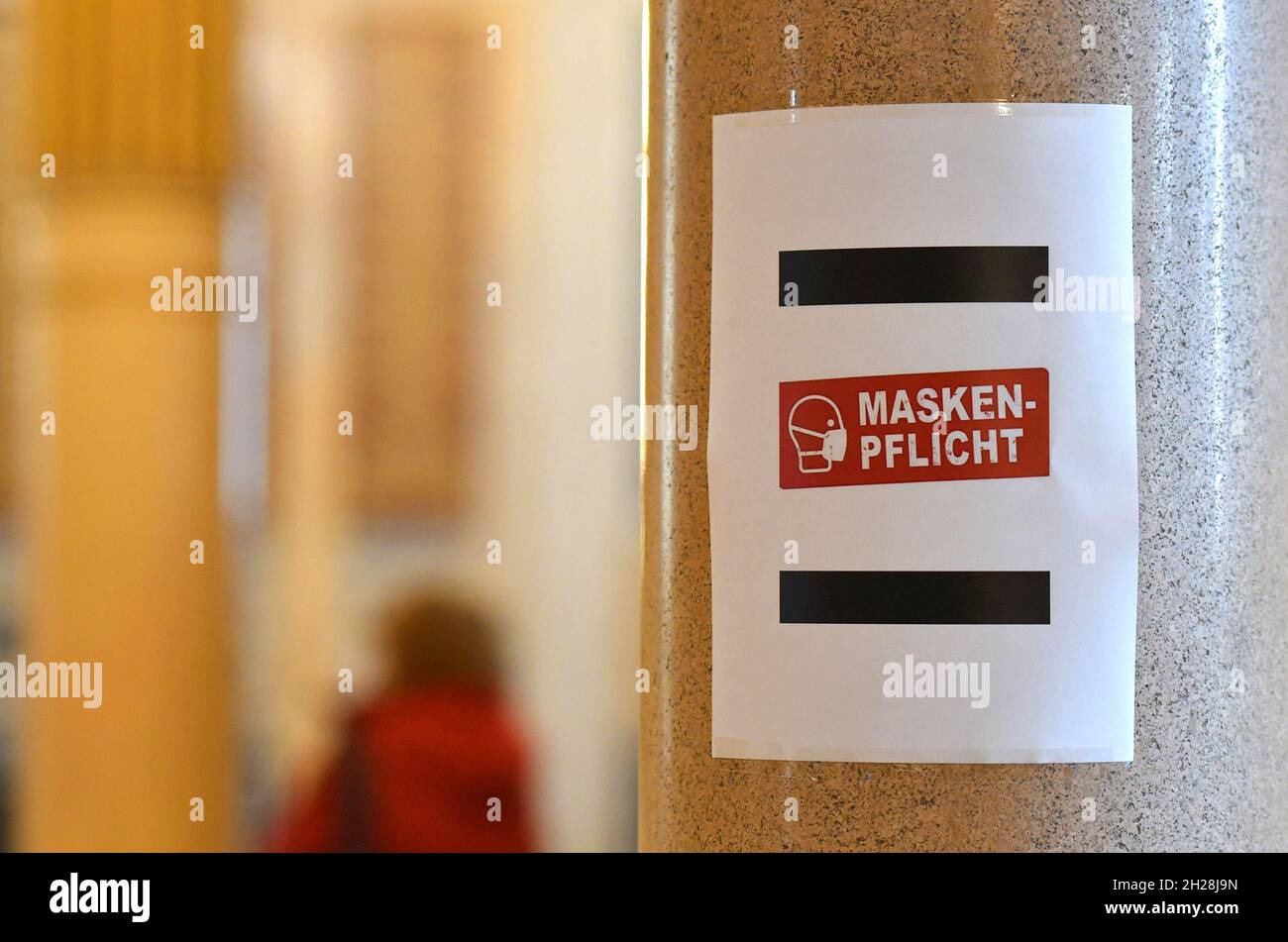 Maskenpflicht in einem Museum in Wien, Österreich, Europa Mask