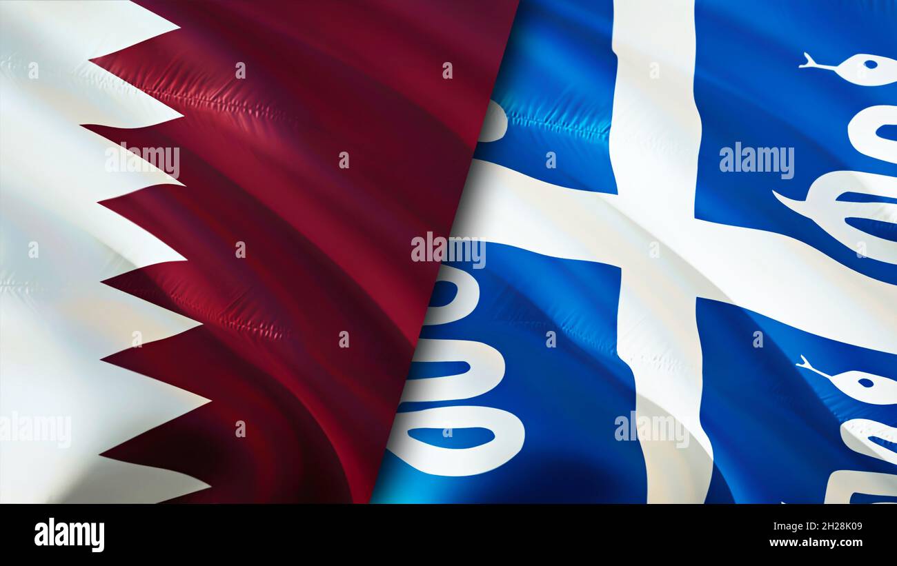 Qatar and Martinique flags. 3D Waving flag design. Martinique Qatar flag,  picture, wallpaper. Qatar vs Martinique image,3D rendering. Qatar  Martinique Stock Photo - Alamy