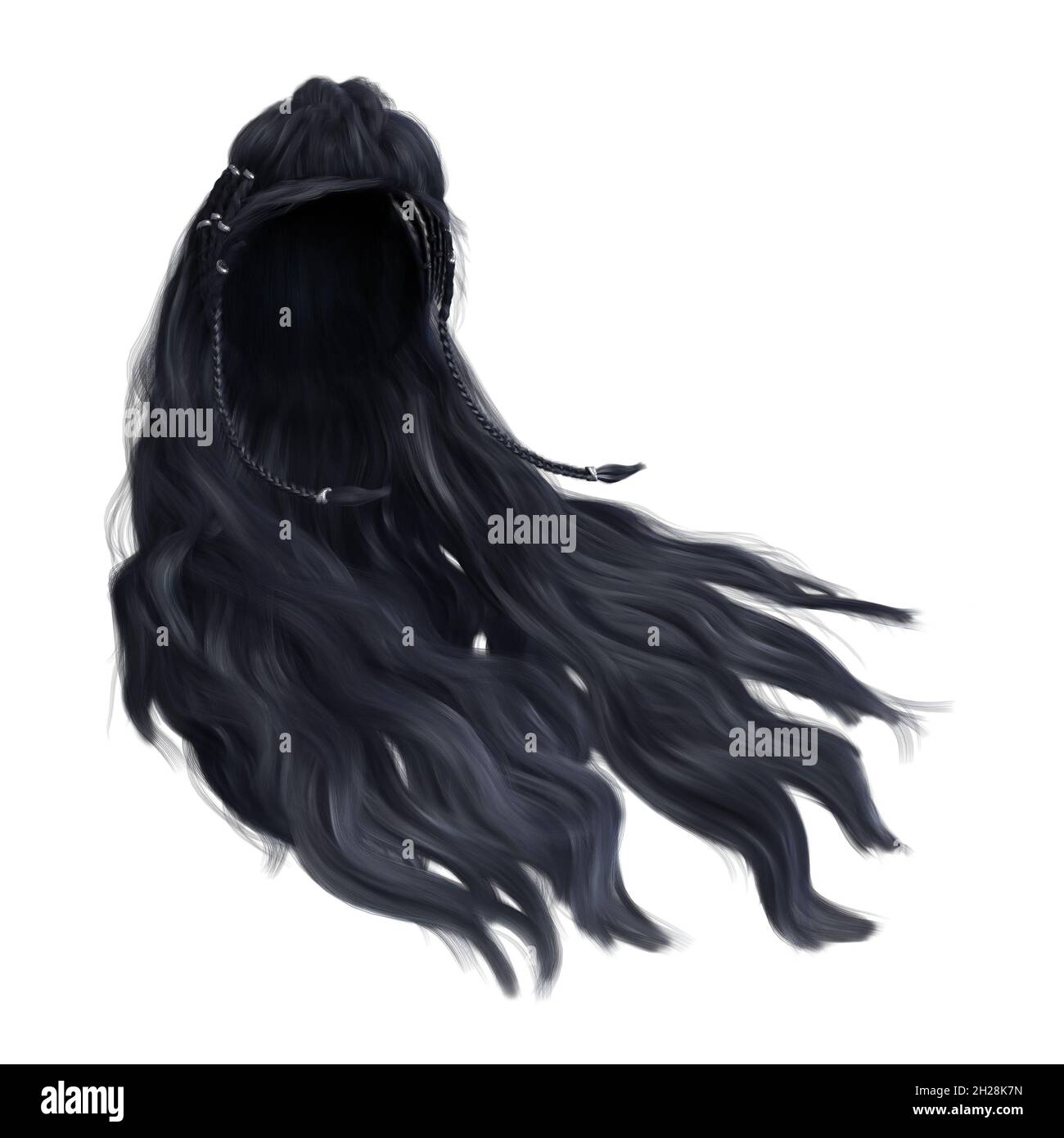 Long Wavy Black Hair - Roblox