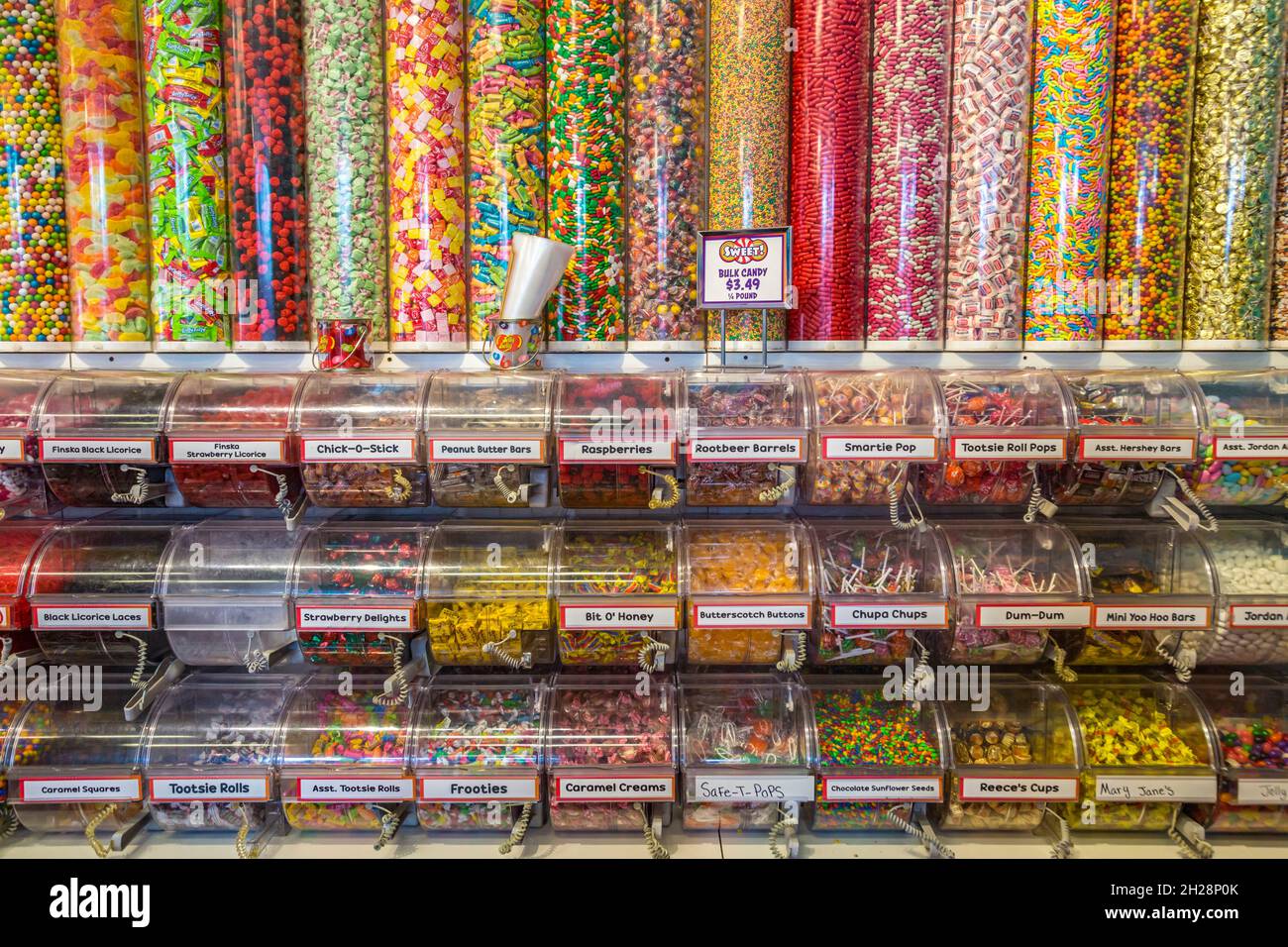 Display of candies in the Sweet! candy store at The Island recreation