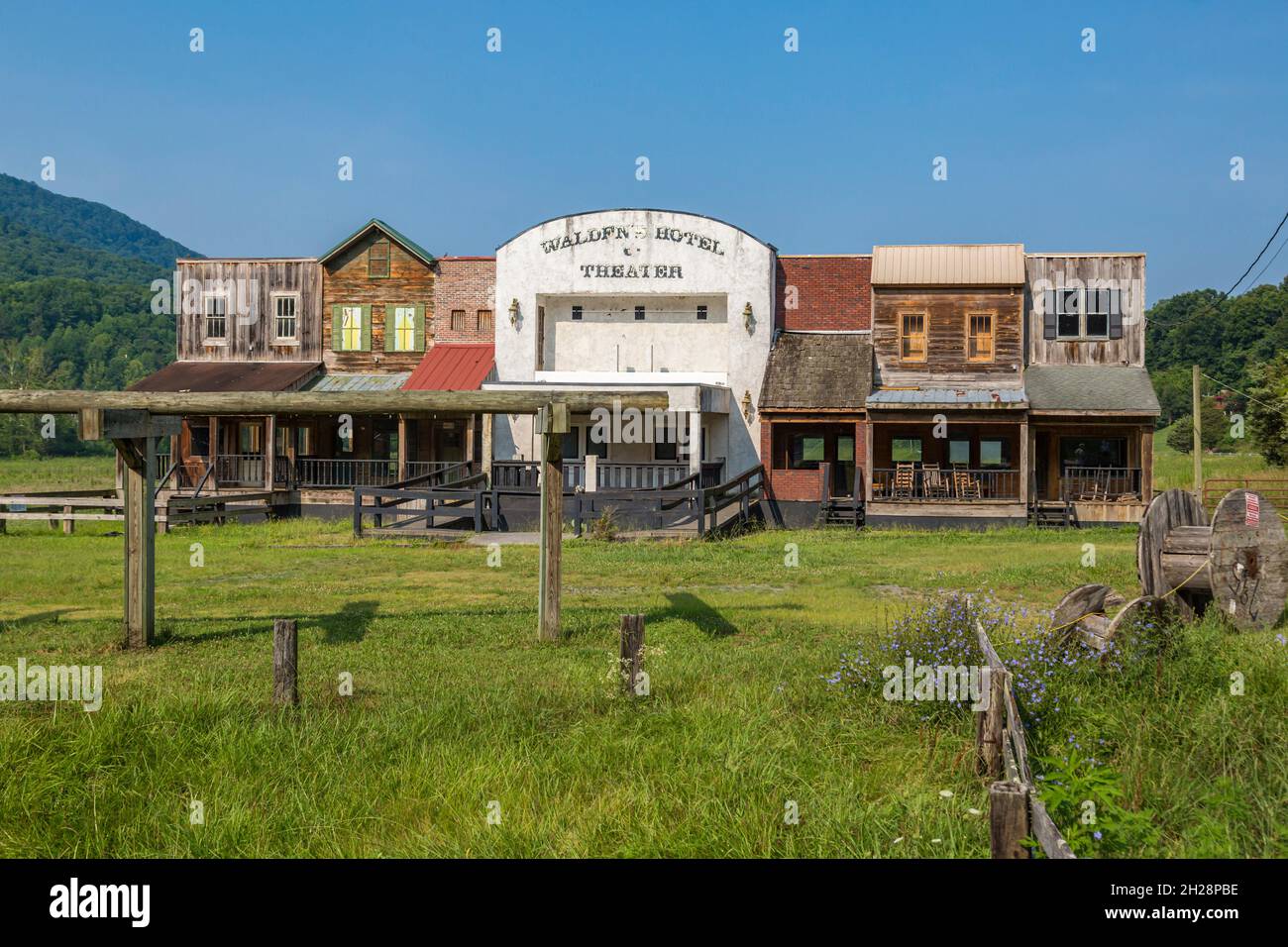 Old Walden's Hotel and Theater props at Walden Creek Stables in Pigeon