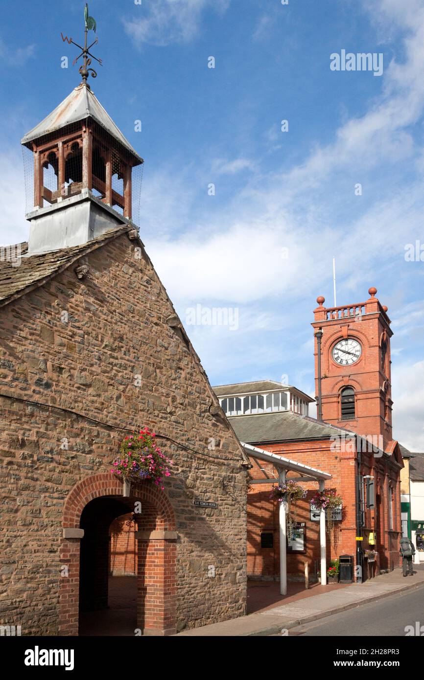 The Coach House with Market Hall behind, Kington, Herefordshire Stock Photo Alamy