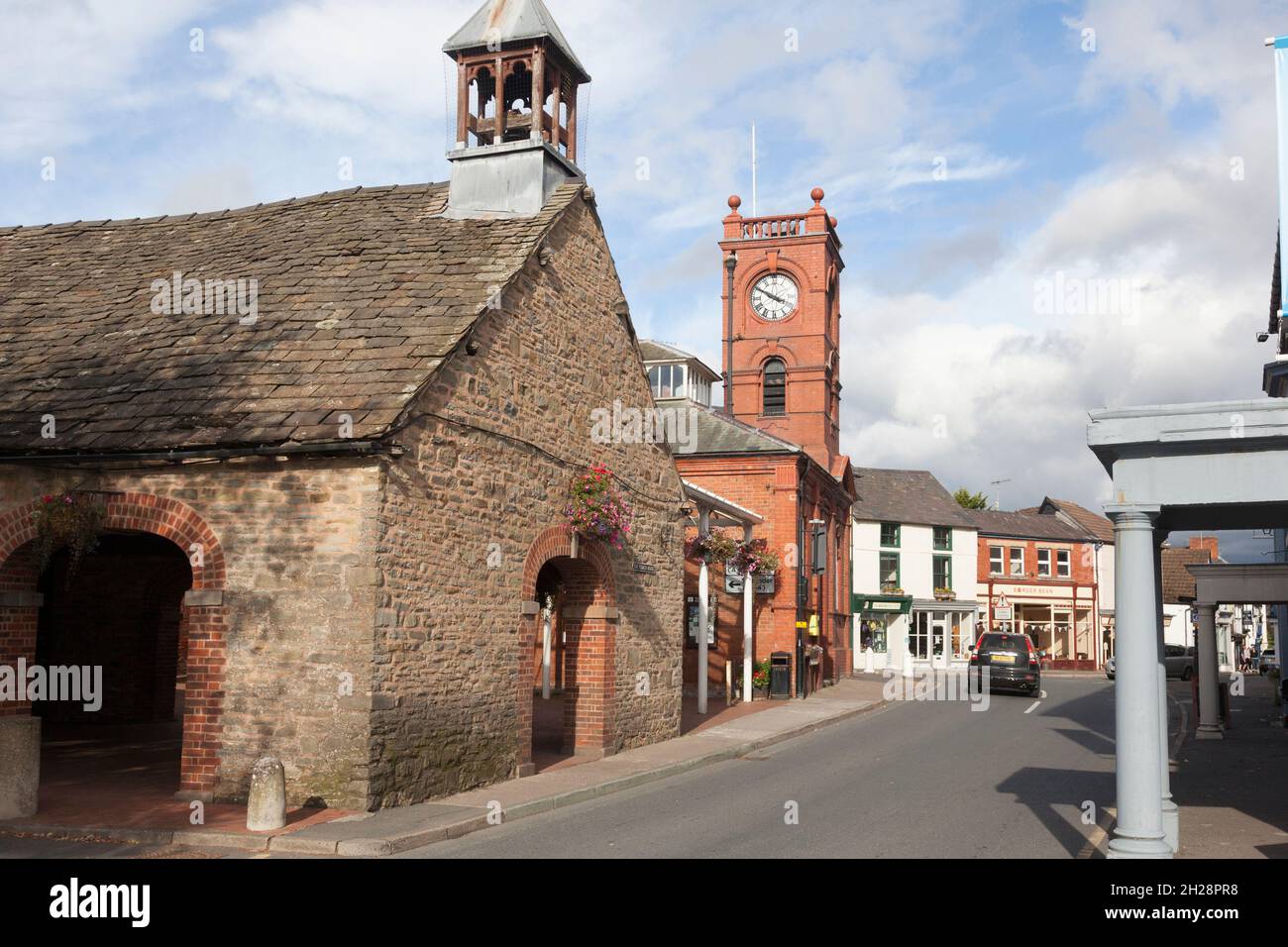The Coach House with Market Hall behind, Kington, Herefordshire Stock Photo Alamy