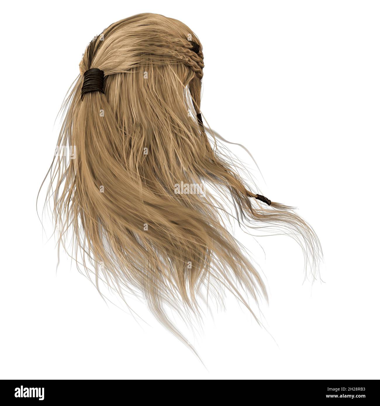 3d Render Blonde Straight Hair Horns Stock Illustration 2308715321