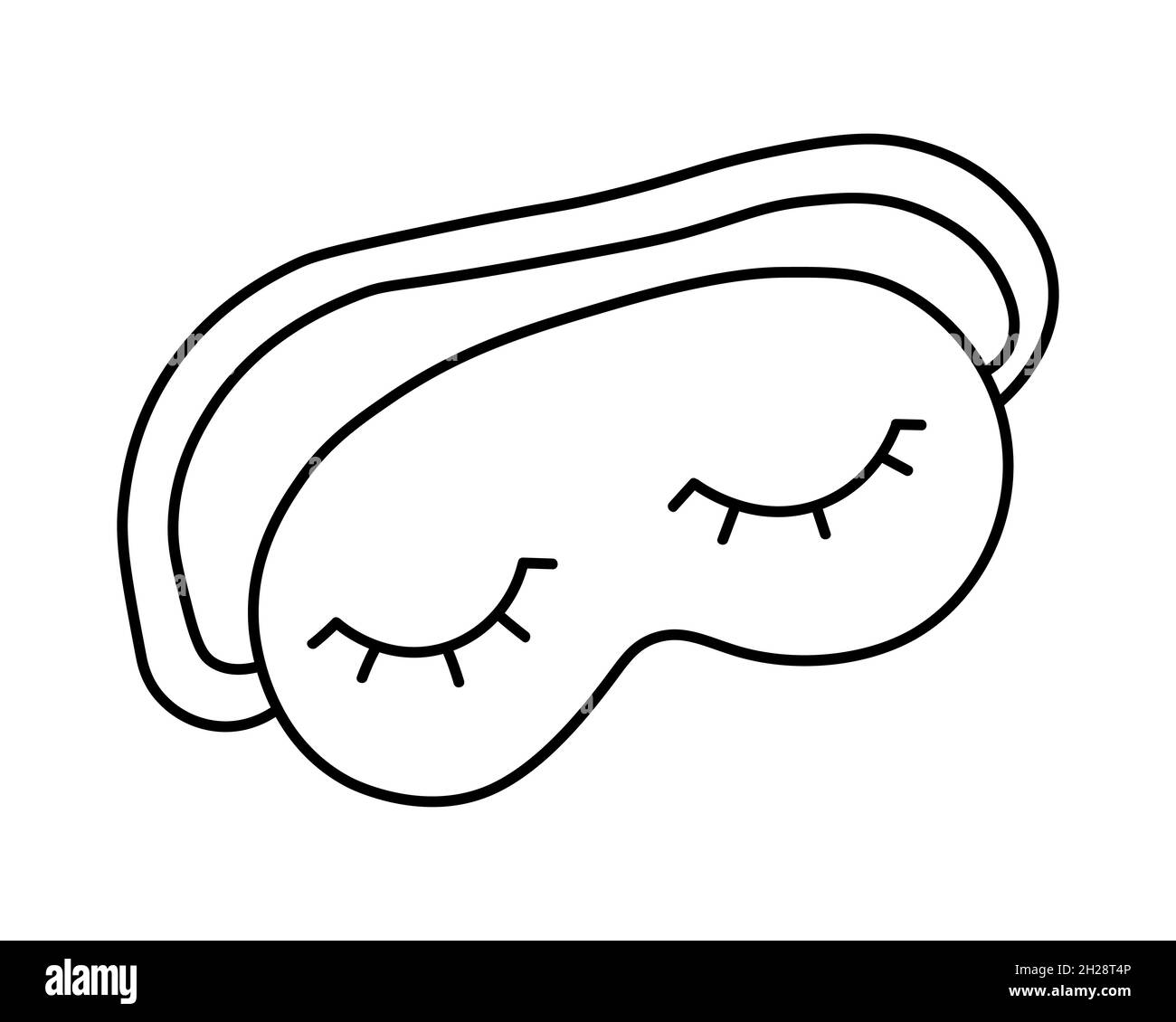 eye mask line icon. sleep mask with close eyes. cozy pajamas for