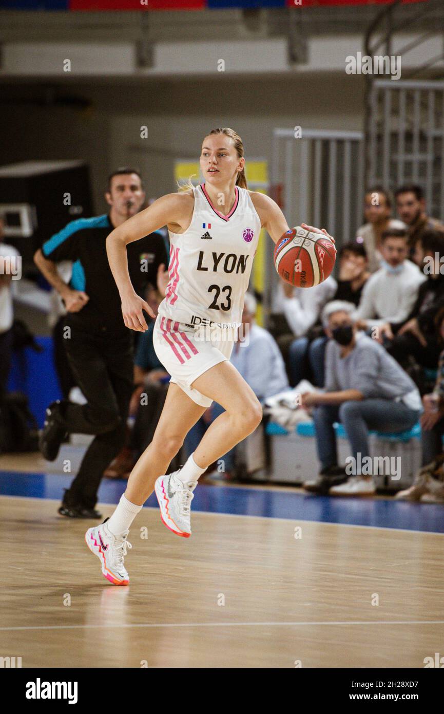 Lyon, France. 20th Oct, 2021. Lyon, France, October 20th 2021 Marine  Johannes (23 ASVEL) during the Womens EuroCup game between LDLC ASVEL and  MBK Ruzomberok at Mado Bonnet Arena in Lyon, France.