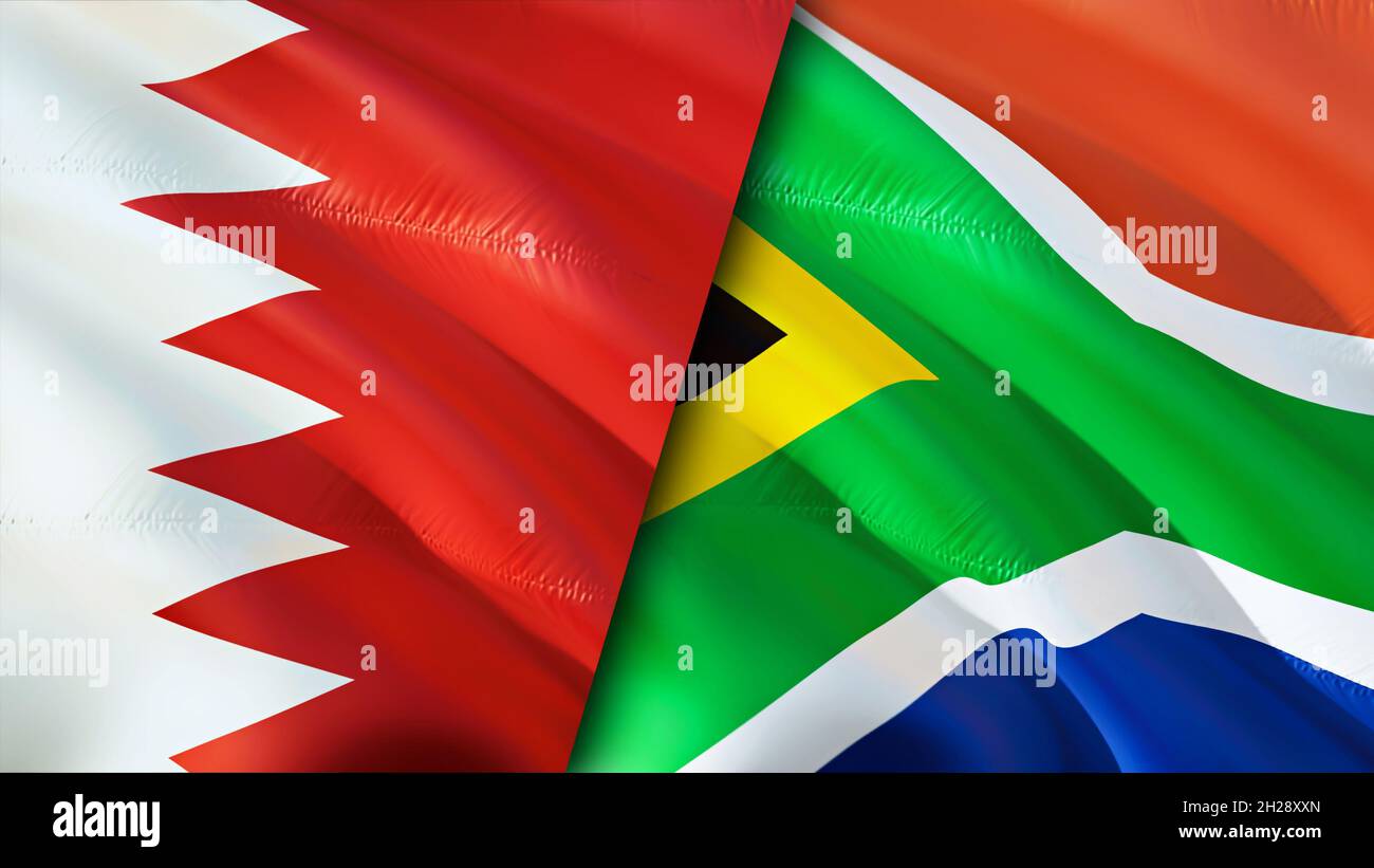 Bahrain And South Africa Flags 3D Waving Flag Design South Africa bahrain-and-south-africa-flags-3d-waving-flag-design-south-africa