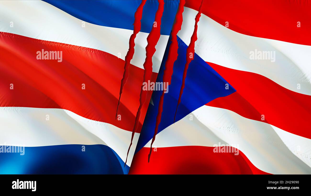 Costa Rican Flag String Costa Rican Flag Waving