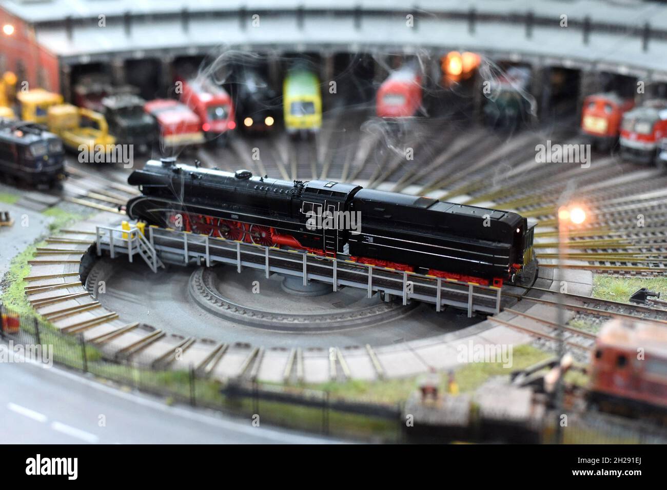 Modelleisenbahn-Anlage  in Gmunden, Österreich, Europa - Model railway system in Gmunden, Austria, Europe Stock Photo