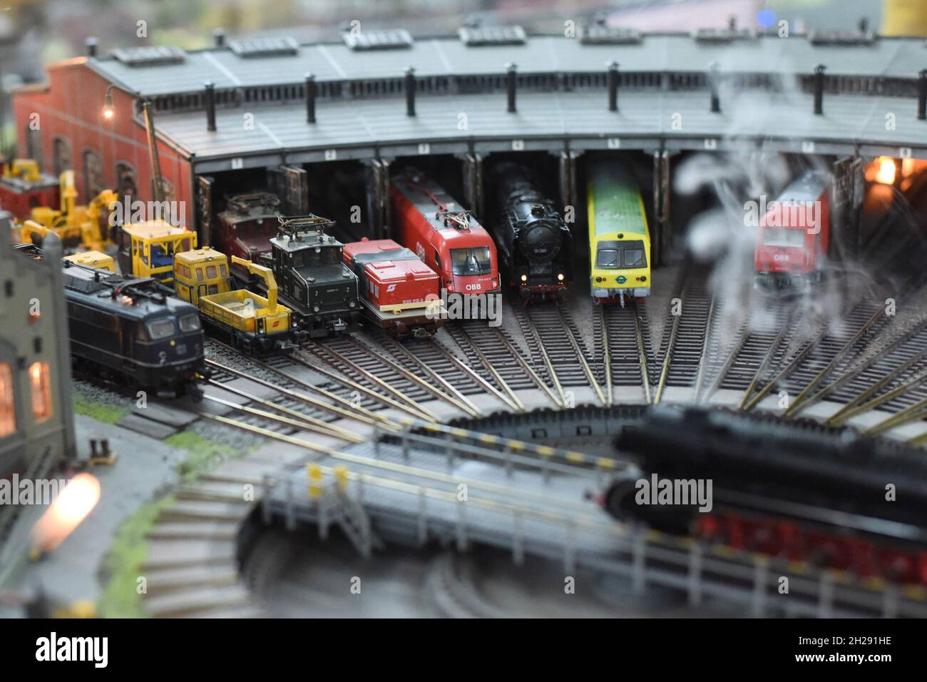 Modelleisenbahn-Anlage  in Gmunden, Österreich, Europa - Model railway system in Gmunden, Austria, Europe Stock Photo