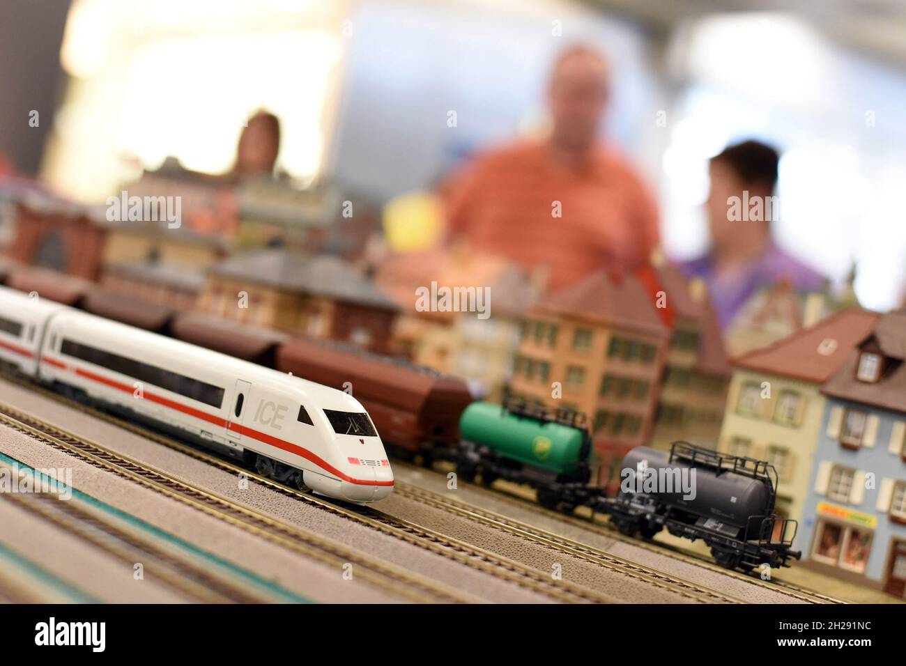 Modelleisenbahn-Anlage  in Gmunden, Österreich, Europa - Model railway system in Gmunden, Austria, Europe Stock Photo