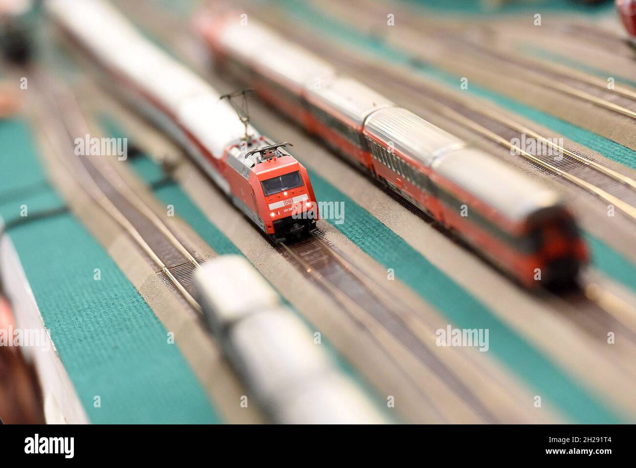 Modelleisenbahn-Anlage  in Gmunden, Österreich, Europa - Model railway system in Gmunden, Austria, Europe Stock Photo