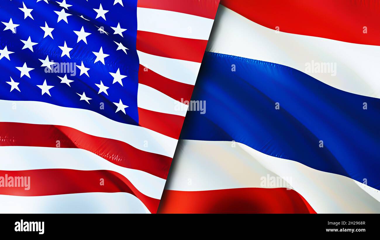 United States and Thailand flags. 3D Waving flag design. United States Thailand  flag, picture, wallpaper. United States vs Thailand image,3D rendering  Stock Photo - Alamy