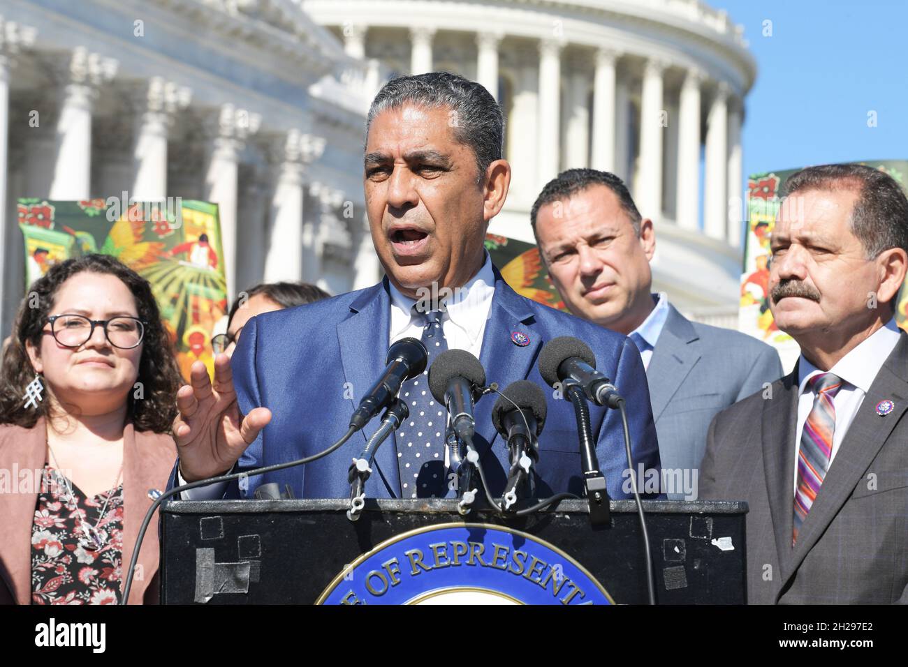 Washington Dc, United States. 20th Oct, 2021. US Representative, Adriano Espaillat (D-NY) alongside other House members talk about Protection for Undocumented Communities during a press conference at House Triangle/Capitol Hill. (Photo by L Nolly/SOPA Images/Sipa USA) Credit: Sipa USA/Alamy Live News Stock Photo