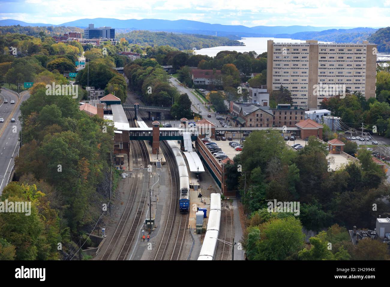 The overlook of Poughkeepsie's Amtrak Train Station from the Walkway