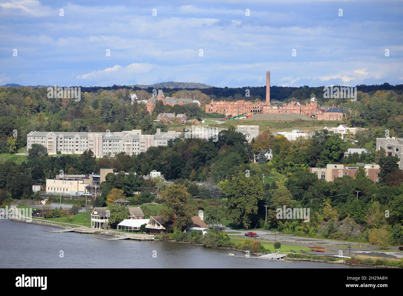 The new developed apartment complex with abandoned Hudson River State
