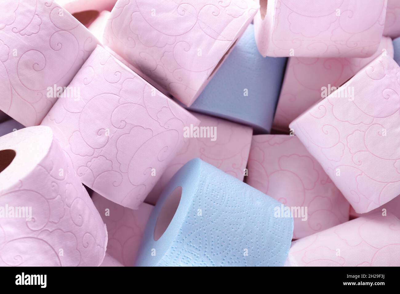 Many rolls of toilet paper as background. Personal hygiene Stock Photo Alamy