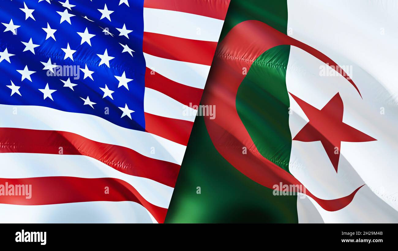 United States And Algeria Flags 3D Waving Flag Design United States united-states-and-algeria-flags-3d-waving-flag-design-united-states