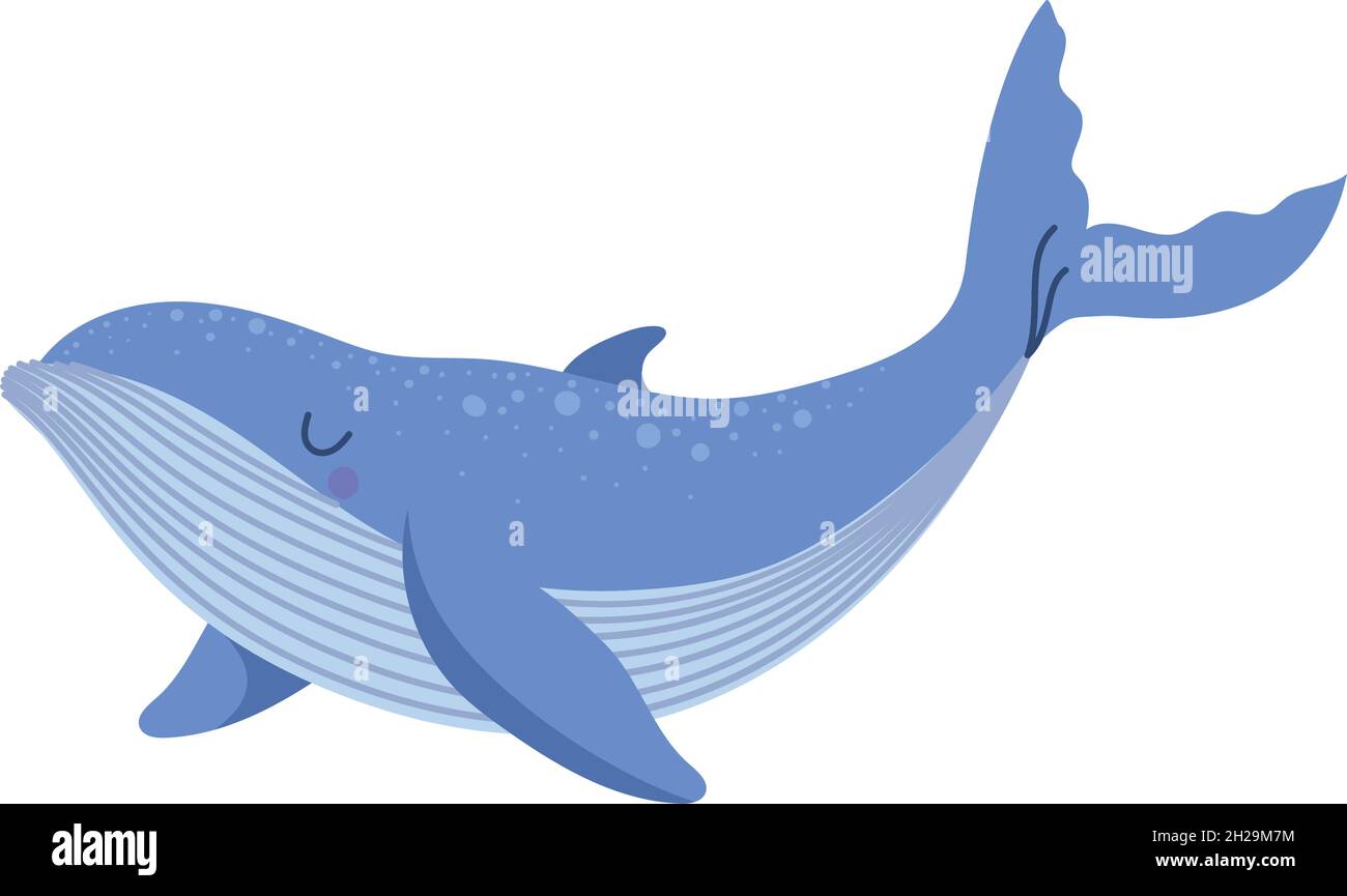 nice blue whale Stock Vector
