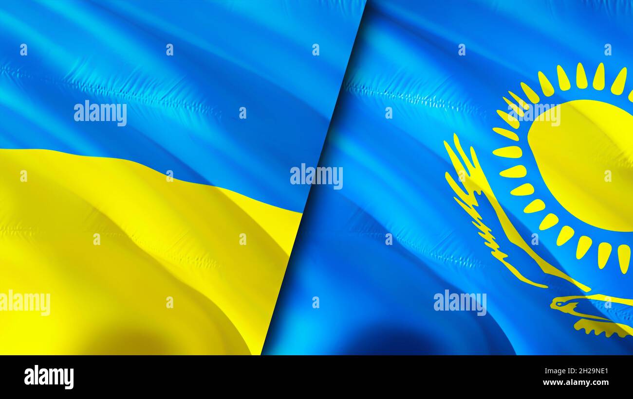 Ukraine kazakhstan flag hi-res stock photography and images - Alamy