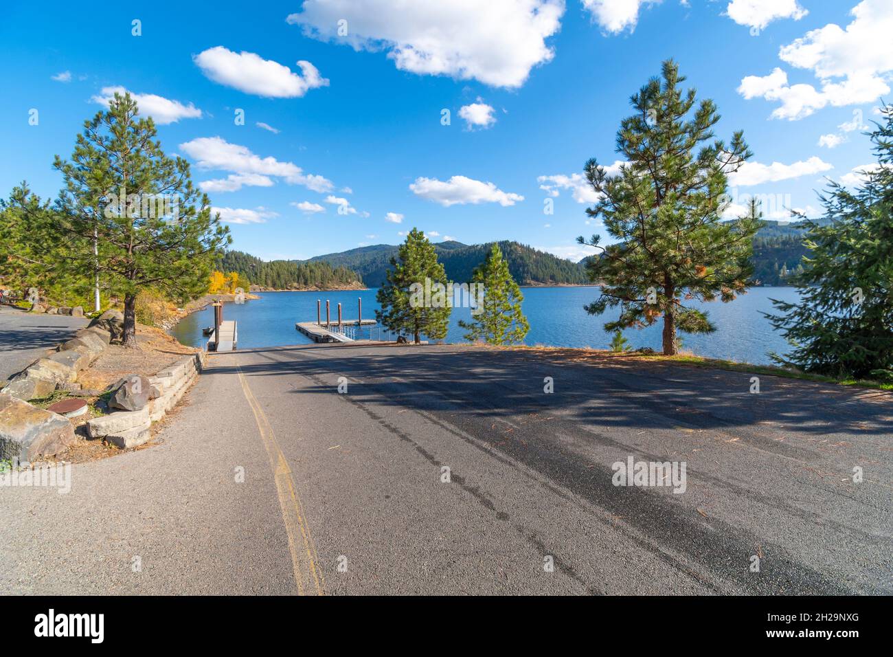 The end of the Centennial Trail at the Higgins Point boat launch near