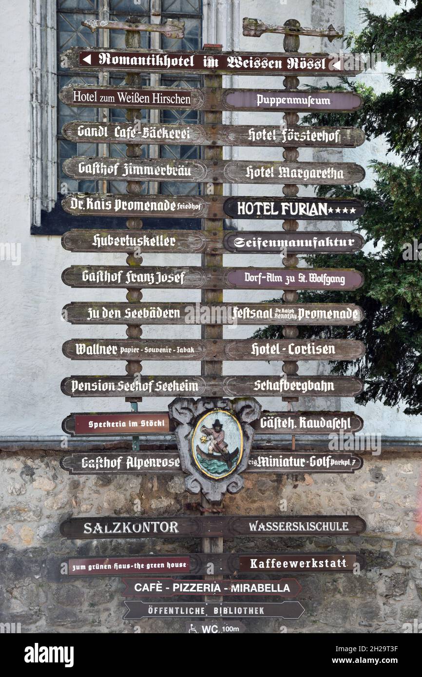 Sankt Wolfgang am Wolfgangsee, Bezirk Gmunden, Salzkammergut, Oberösterreich, Österreich, Europa - Sankt Wolfgang on Lake Wolfgangsee, Gmunden distric Stock Photo