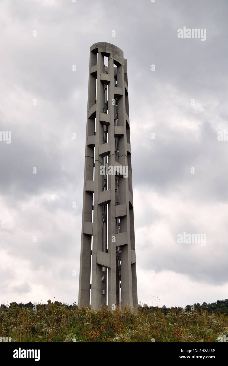Shanksville, Pennsylvania, USA. The Tower of Voices that provides a